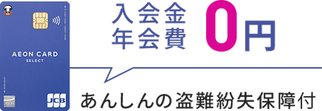 入会金 年会費 0円 あんしんの盗難紛失保障付 イオンカードセレクト
