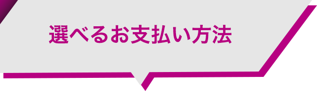 選べるお支払い方法