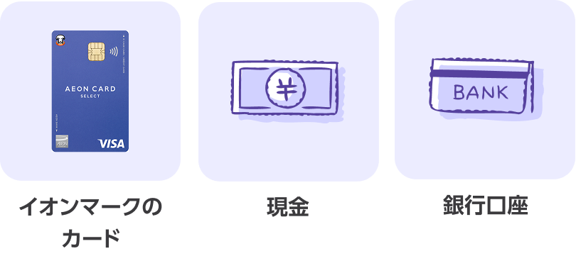 イオンマークのカード 現金 銀行口座