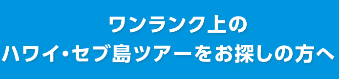 ワンランク上のハワイ・セブ島ツアーをお探しの方へ