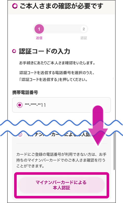 ご本人様の確認が必要です