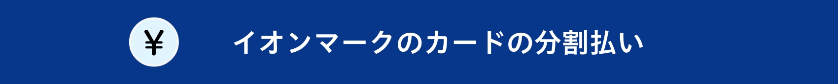 イオンマークのカードの分割払い