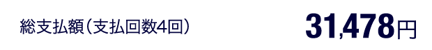 総支払額（支払回数4回）31,478円
