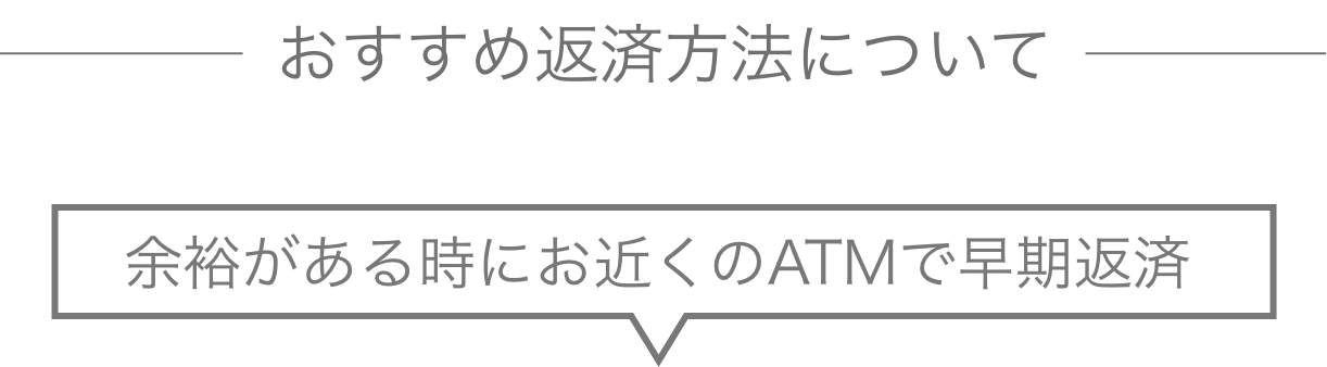 おすすめ返済方法について余裕がある時にお近くのATMで早期返済