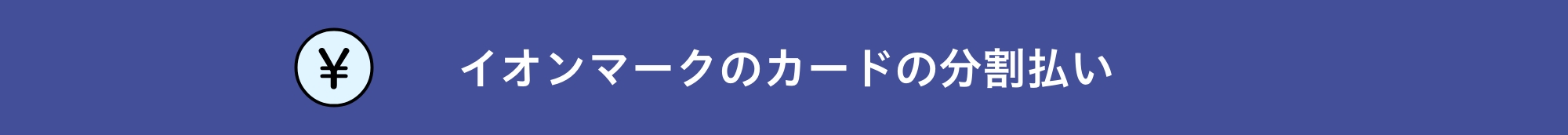 イオンマークのカードの分割払い